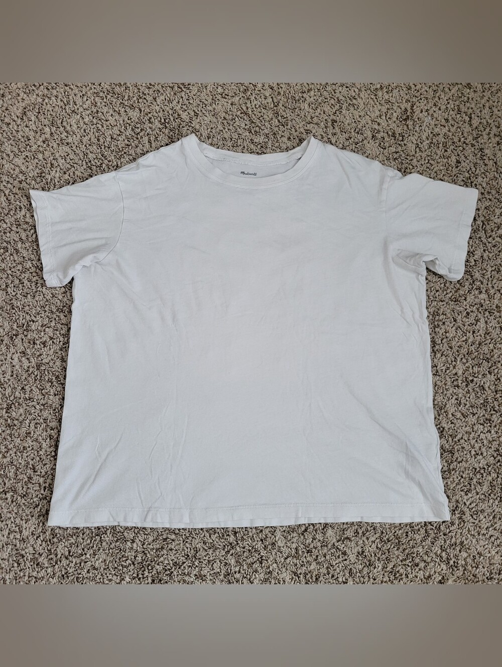 Madewell Softfade Cotton Oversized Tee Shirt Top Lighthouse Ivory Crew Small
